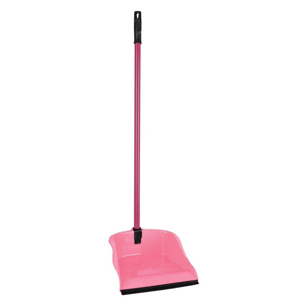 Fuchia Bulldozer dustpan with metal handle
