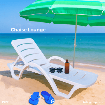 Side view of outdoor chaise lounge