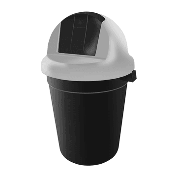 Black and gray 100 litre swing-lid garbage bin